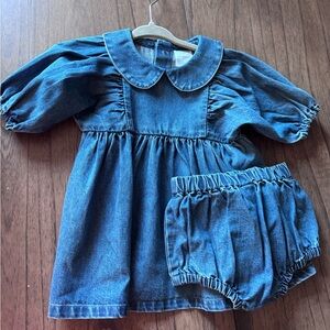 NEW Hanna Andersson Denim Dress and Bloomer Set 6-12 month